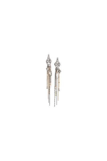 PENDIENTES LARGO BRILLOS LIMITED EDITION - Oro / Plata de Zara