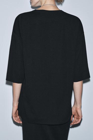 TOP EN MAILLE OVERSIZE - Noir de Zara - Image 2