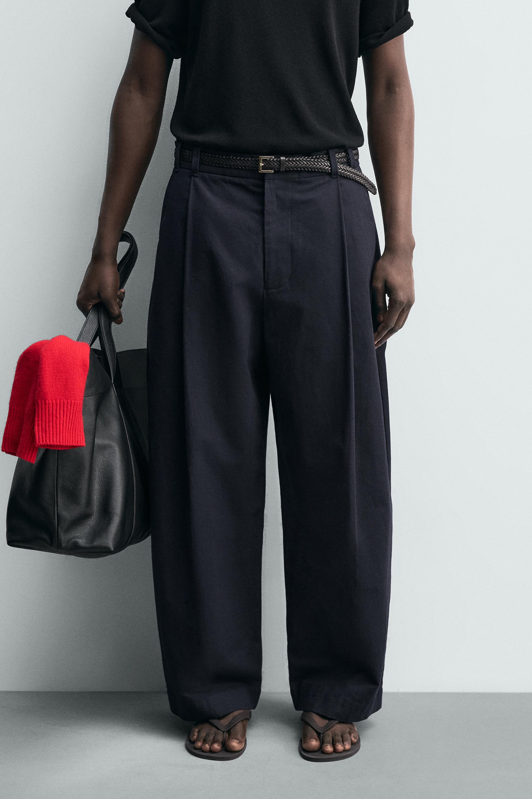 PANTALON STRUCTURÉ EN COTON ET LIN