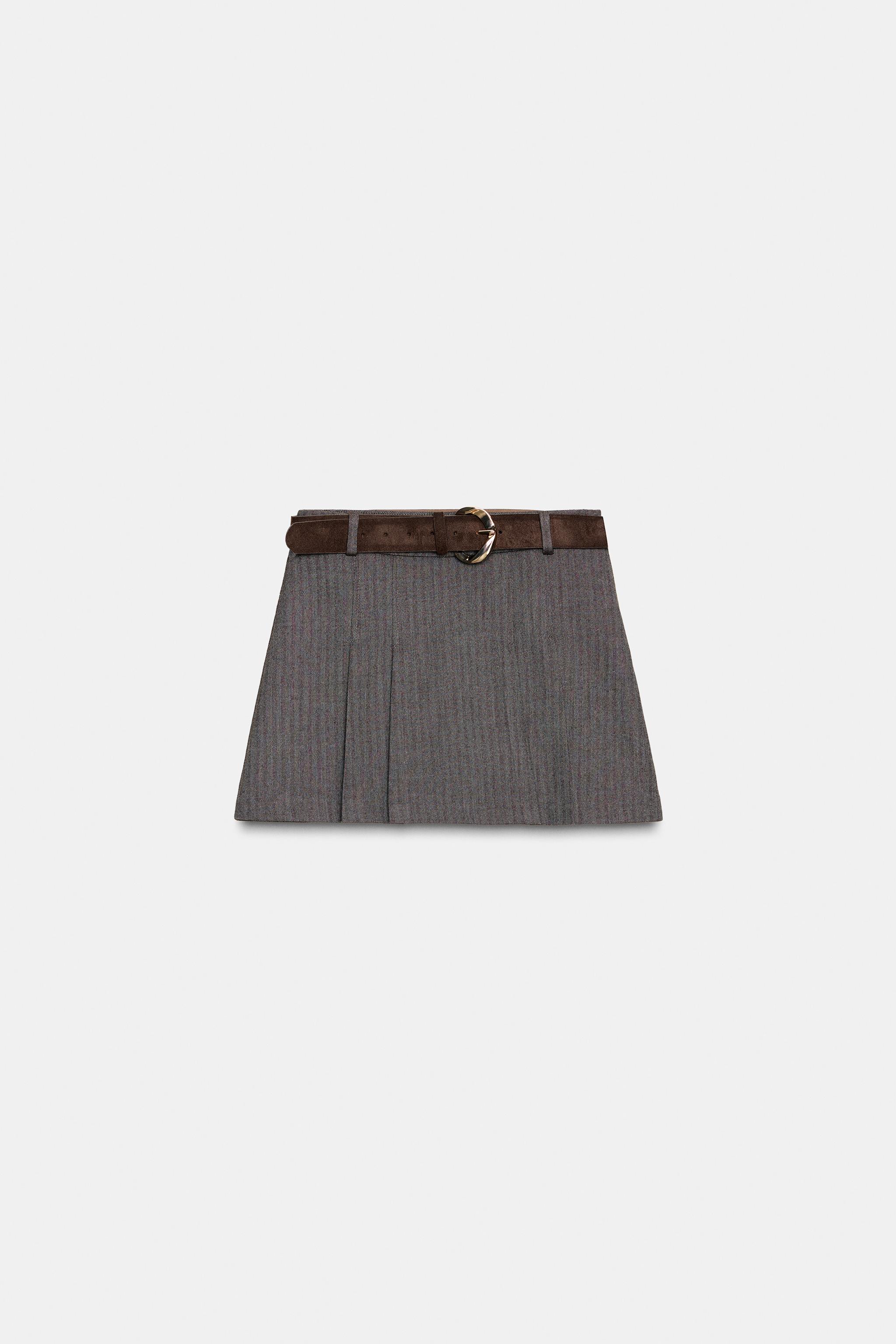 BELTED PLEATED SKORT