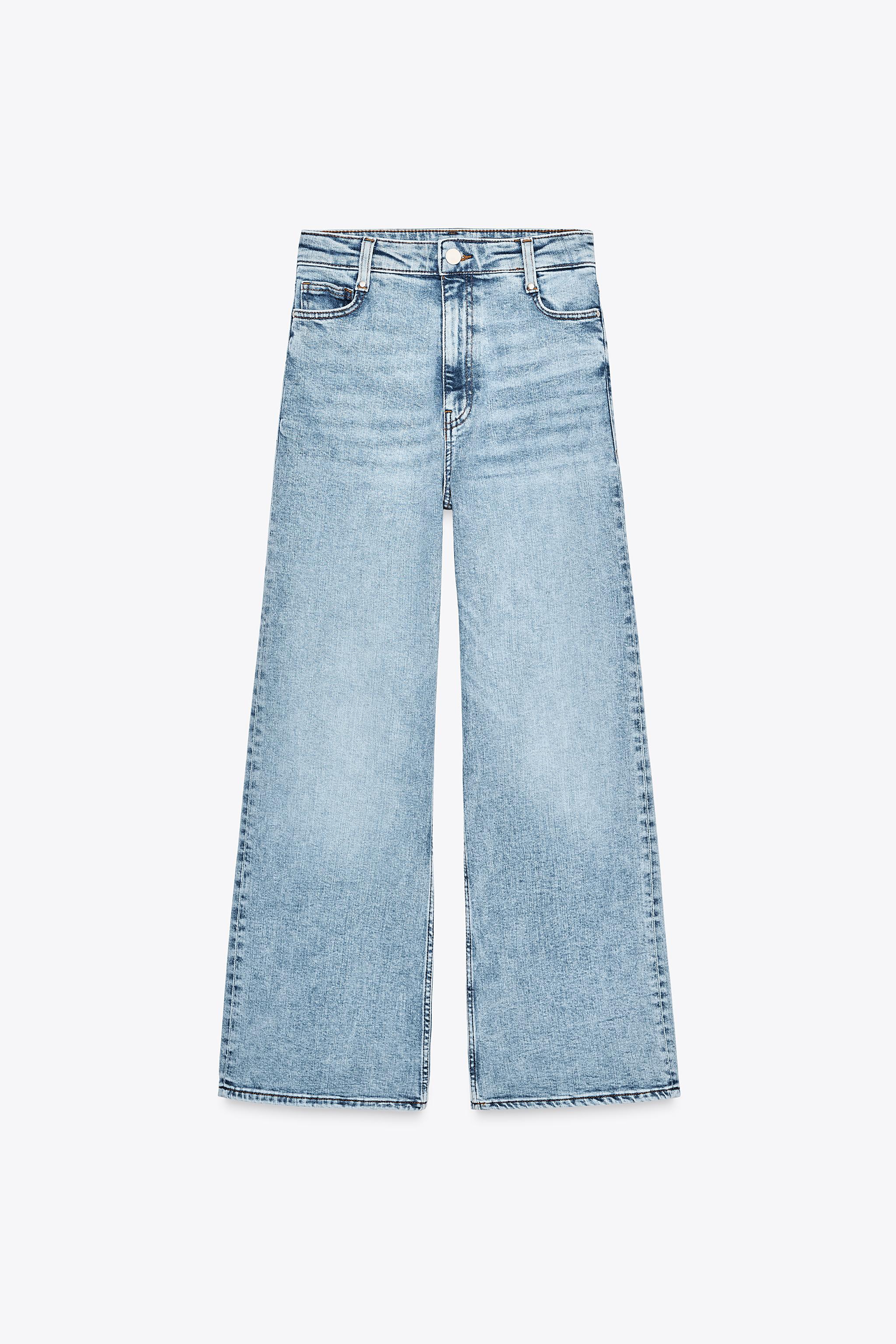 ZW COLLECTION HIGH-WAISTED PALAZZO JEANS - Blue | ZARA