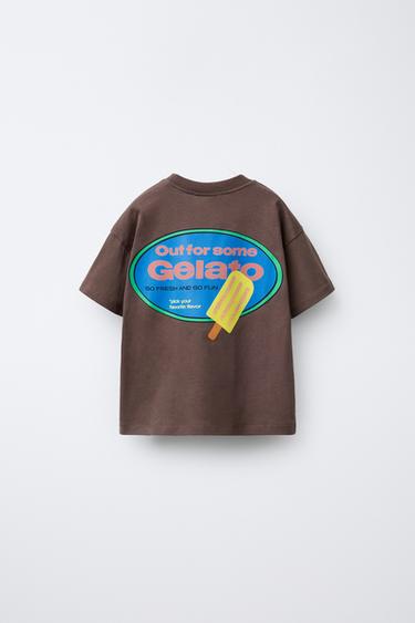ICE CREAM PRINT T-SHIRT - Brown by Zara - Image 1