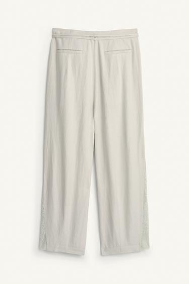 LIMITED EDITION LACE COMBI TROUSERS - Sea green by Zara - Image 6