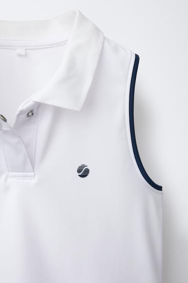 POLO AVEC LISERÉS EN CONTRASTE - Blanc de Zara - Image 2
