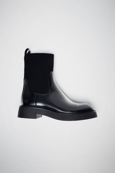 FABRIC ANKLE BOOTS - Black by Zara