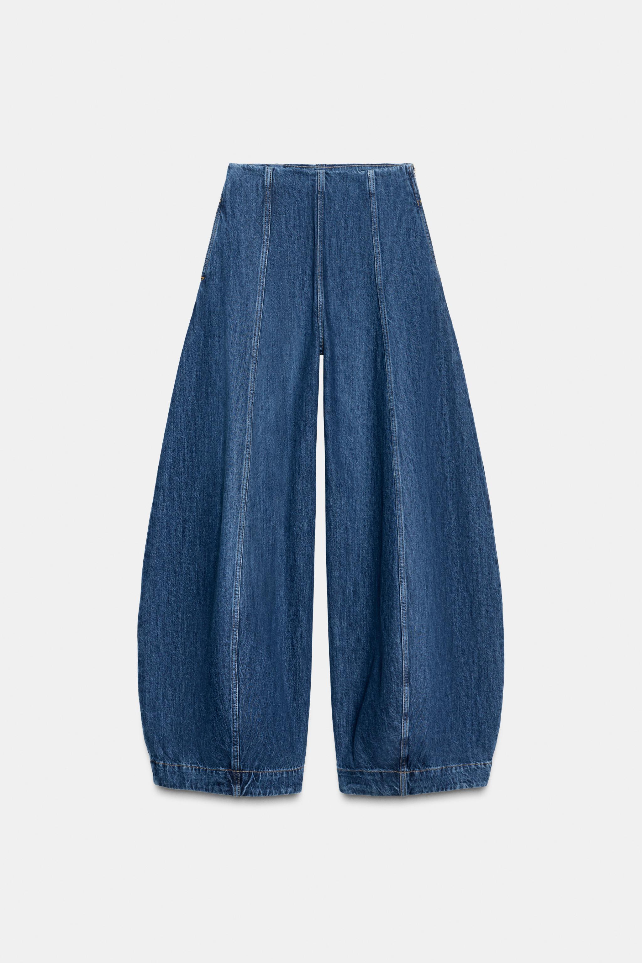 JEANS ZW COLLECTION BALLOON CINTURA ALTA - Azul | ZARA Brasil