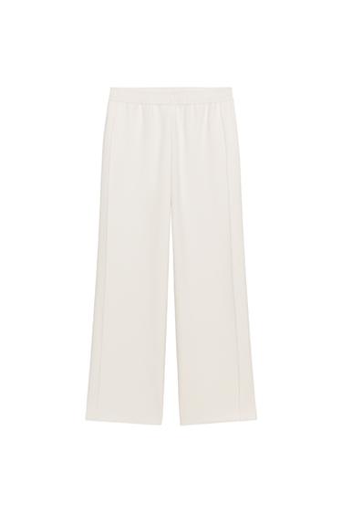 PANTALÓN RECTO NERVIO INTERLOCK - Crudo de Zara