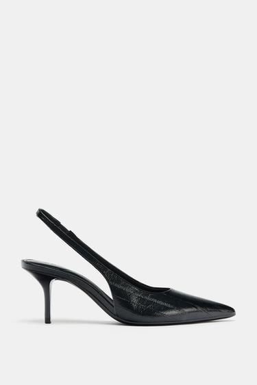 TEXTURED SLINGBACK SHOES - Black by Zara