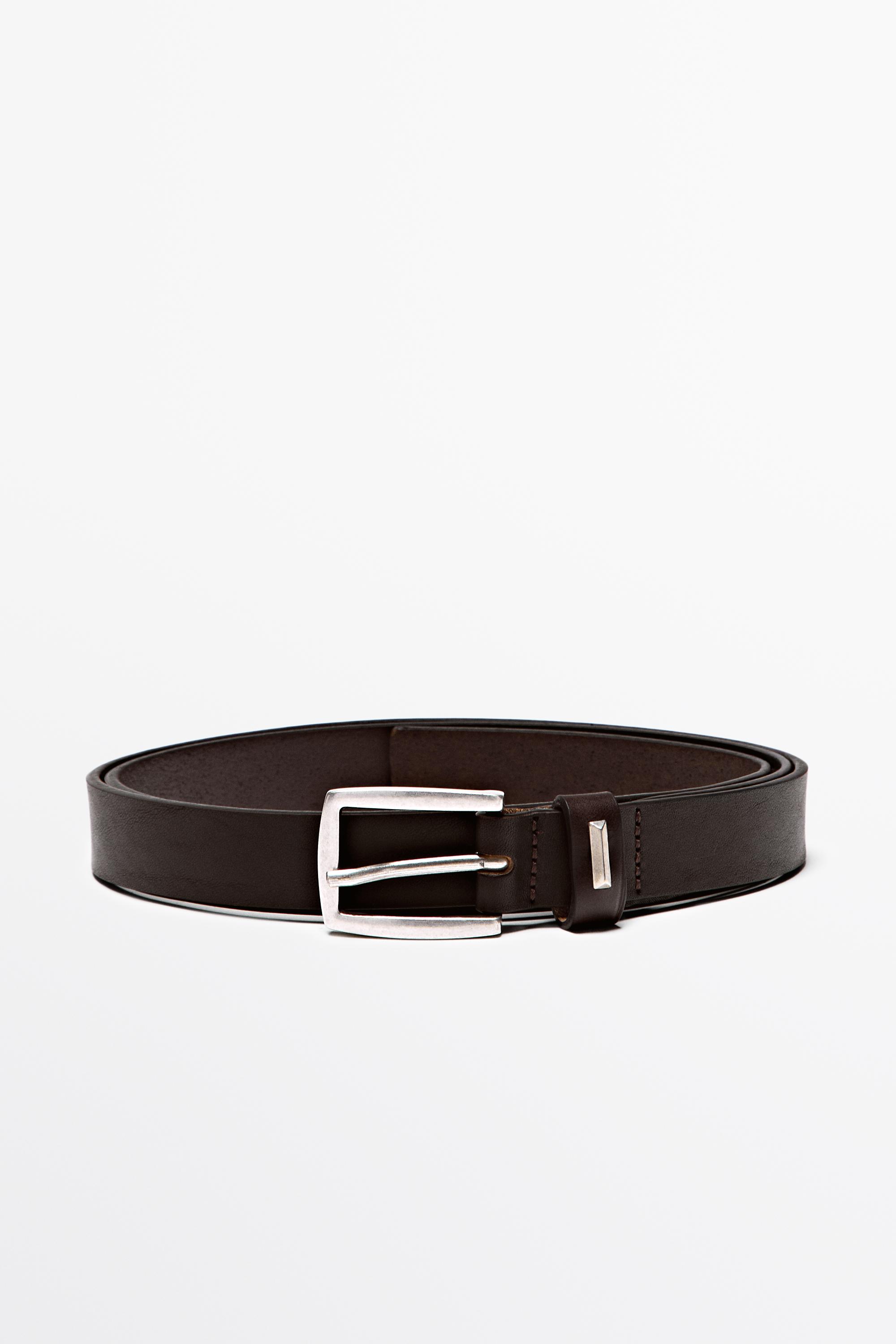 Ceinture boucle rectangulaire cuir nappa
