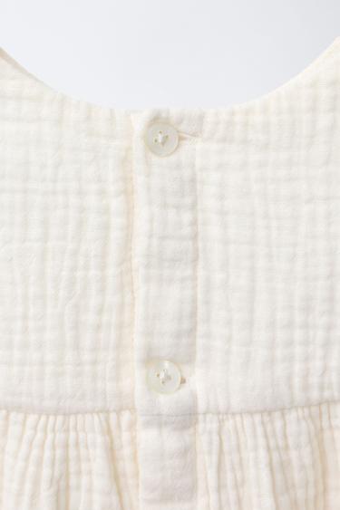 COTTON GAUZE DRESS AND BRIEFS - Ecru by Zara - Image 3