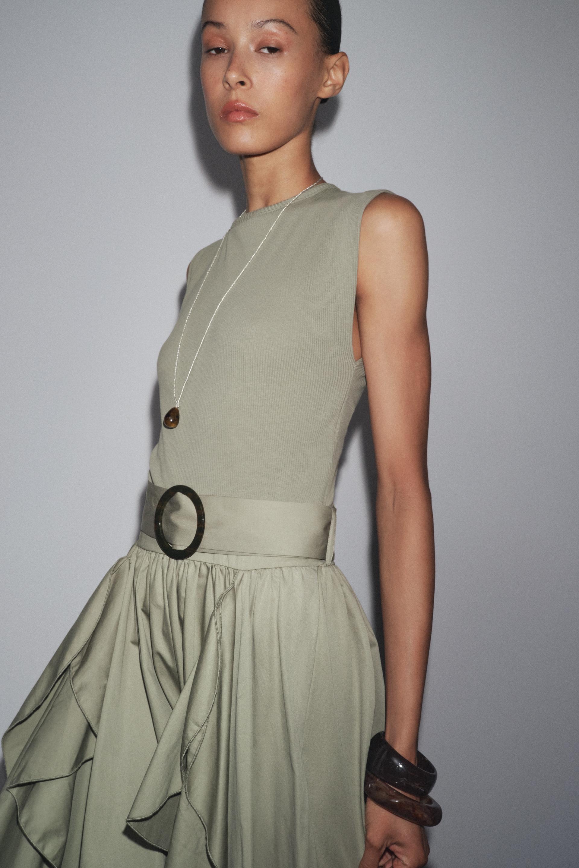 BELTED COMBINATION DRESS