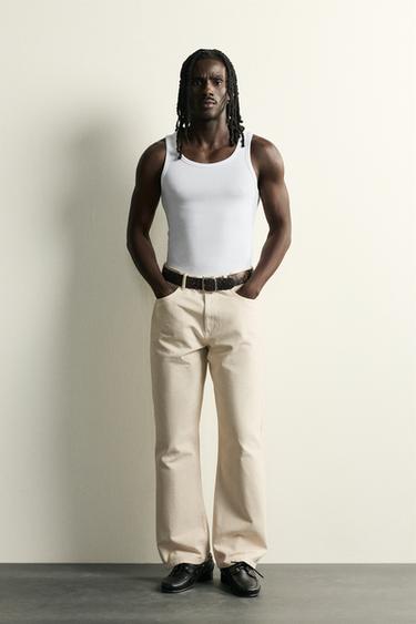PANTALON COUPE AMPLE - Écru de Zara