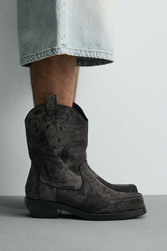 DENIM COWBOY BOOTS from Zara - $99.90