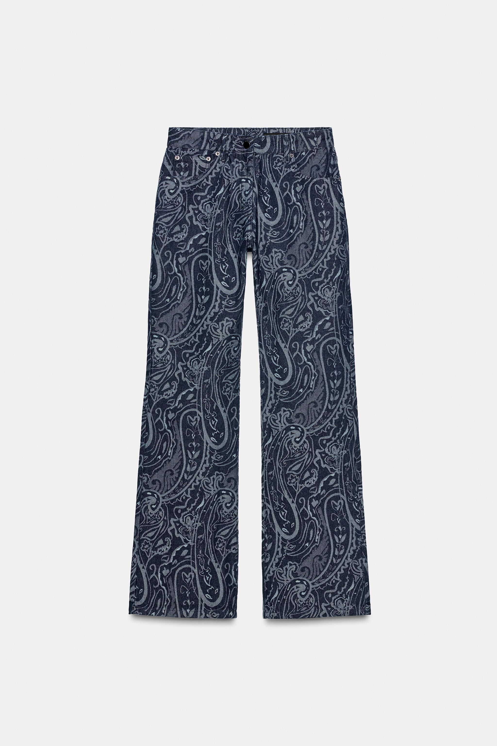 JACQUARD DENIM PANTS ZW COLLECTION