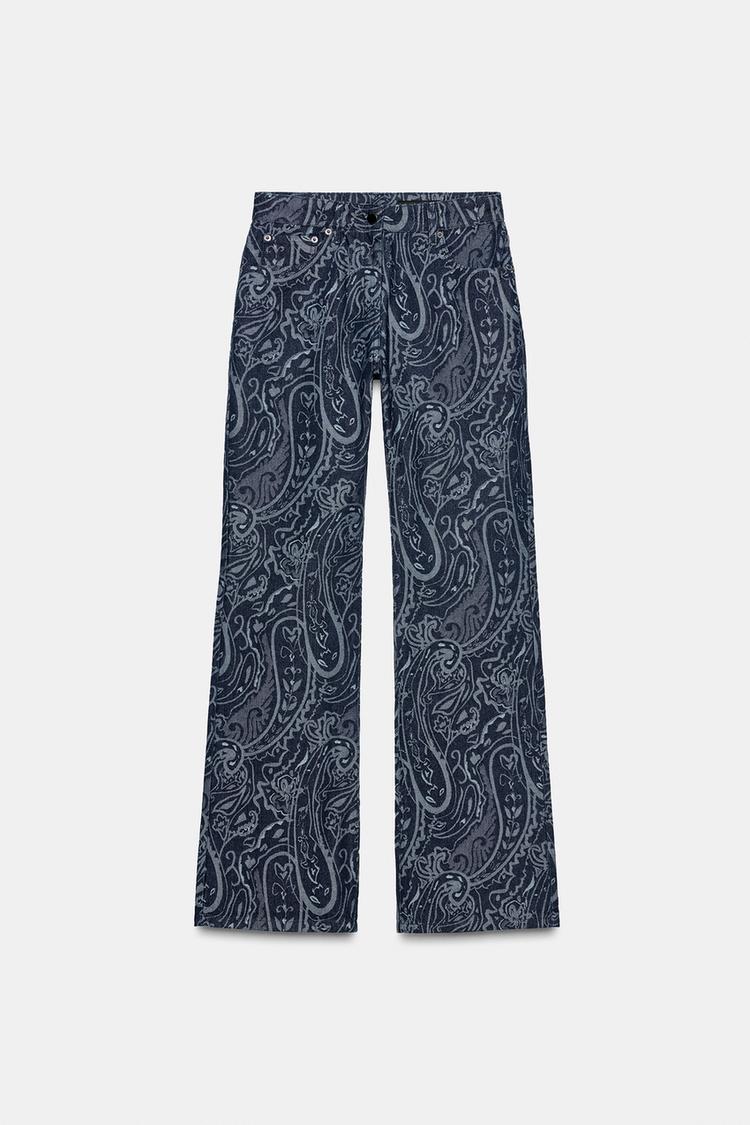 Office Hours Cool — ZW COLLECTION JACQUARD DENIM TROUSERS