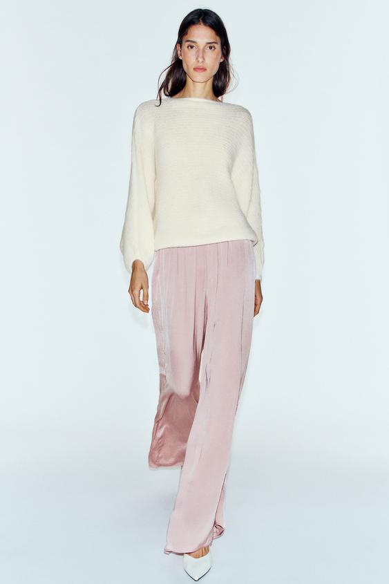 PANTALÓN FLUIDO ANCHO - Rosa de Zara - Imagen 0