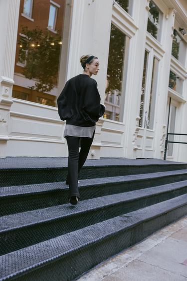PANTALON INTERLOCK FLARE - Noir de Zara - Image 3
