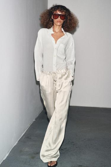 Zara STRIPED PAJAMA PANTS ZW COLLECTION - striped