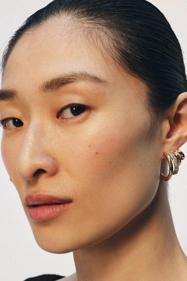 PENDIENTES EARCUFF BRILLOS - Dorado de Zara - Imagen 0