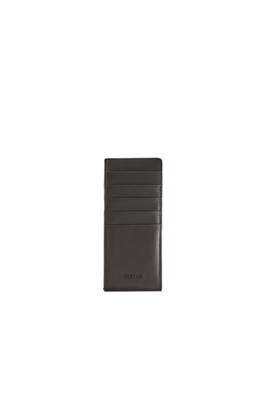 LEATHER CARD HOLDER - Chocolate Brown by Zara