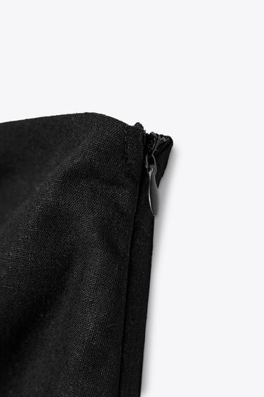 ASYMMETRIC CUT-OUT MIDI DRESS WITH LINEN BLEND - Black by Zara - Image 6