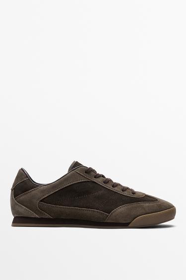 Deportivo piel combinado - Marrón de Zara