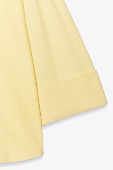 LINEN BLEND WIDE SLEEVE SHIRT - Yellow by Zara - Image 6