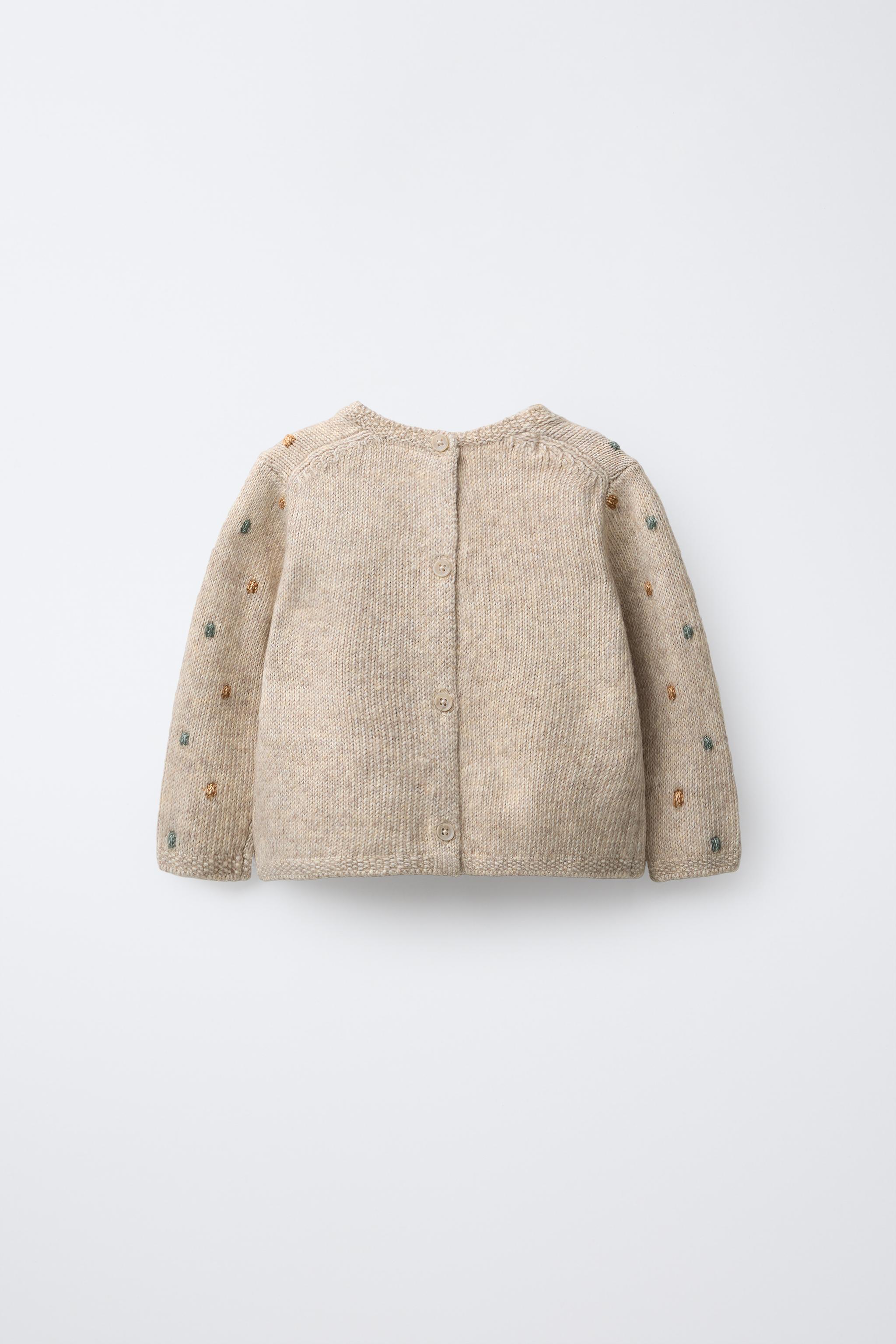 ビーズ付きニットセーター - ライトベージュ | ZARA Japan / 日本
