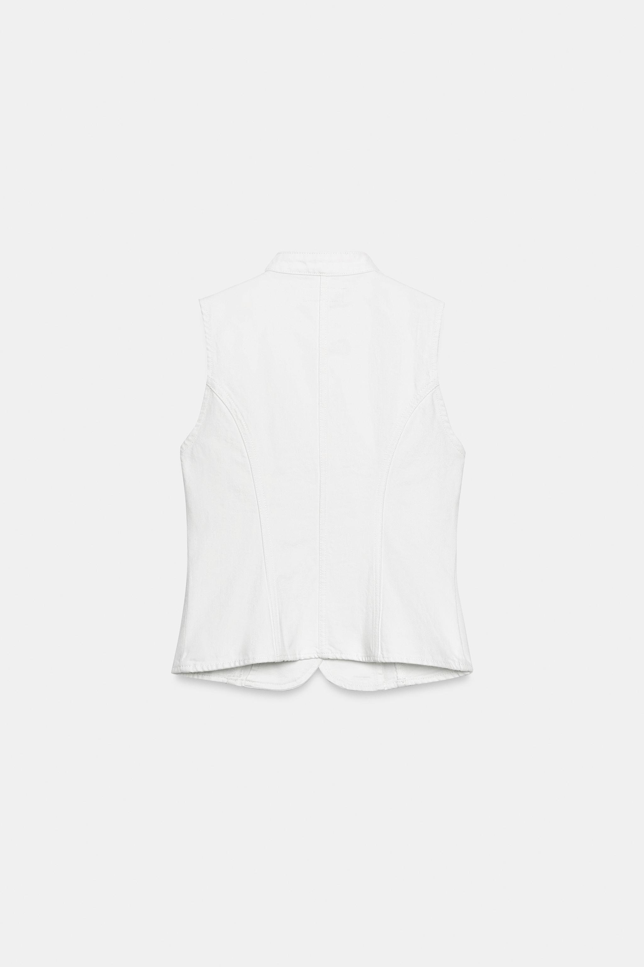Zara Z1975 SÜSLÜ DÜĞMELİ DENIM TOP görsel 8