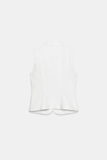 TOP Z1975 EN DENIM À BRANDEBOURGS - Blanc de Zara - Image 7