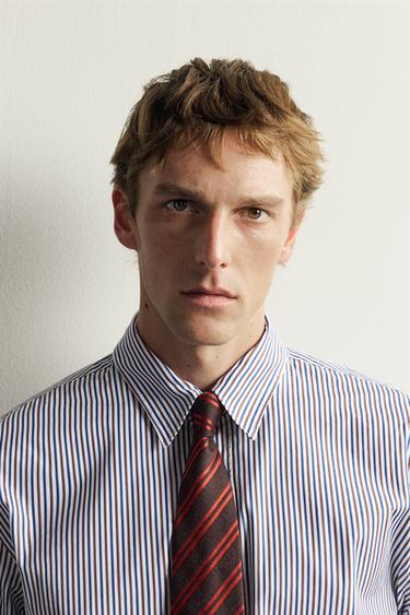 CORBATA RAYAS LANA - SEDA AARON LEVINE X ZARA - Marrón de Zara - Imagen 0