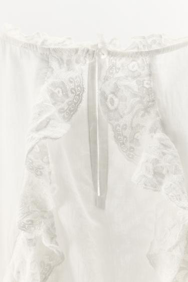 LIMITED EDITION EMBROIDERED LACE TOP - White by Zara - Image 6