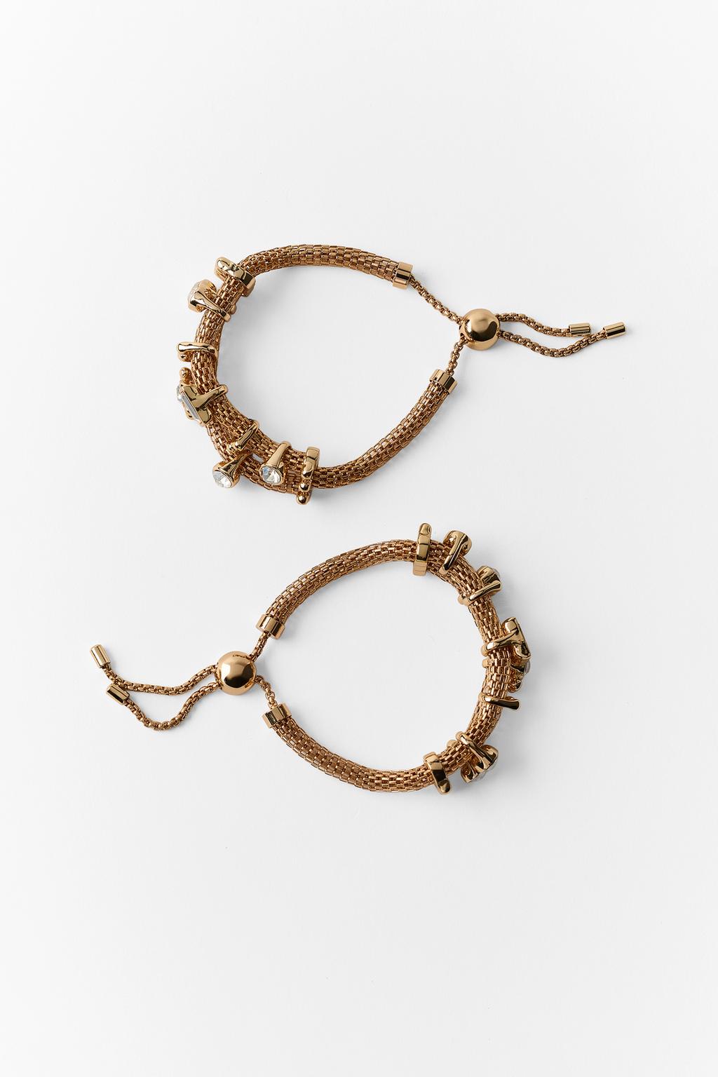 PACK OF 2 DOUBLE MESH GEMSTONE BRACELETS