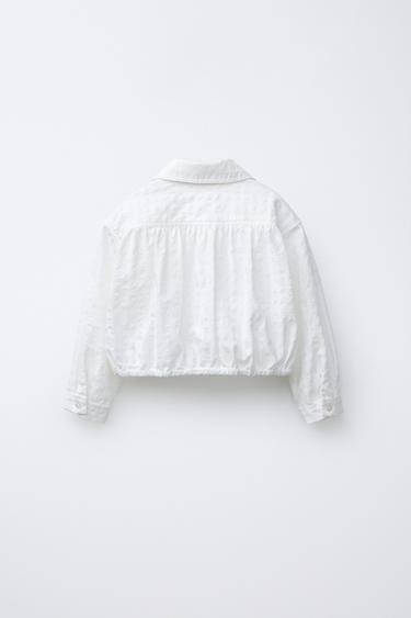 CHEMISE TEXTURÉE AVEC NŒUD - Blanc de Zara - Image 1