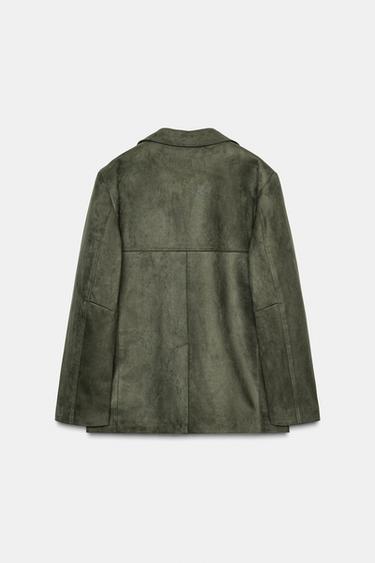 FAUX SUEDE BLAZER - Moss green by Zara