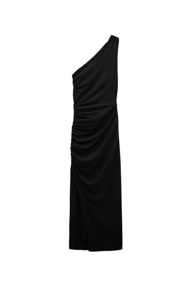 ASYMMETRIC DRAPED DRESS