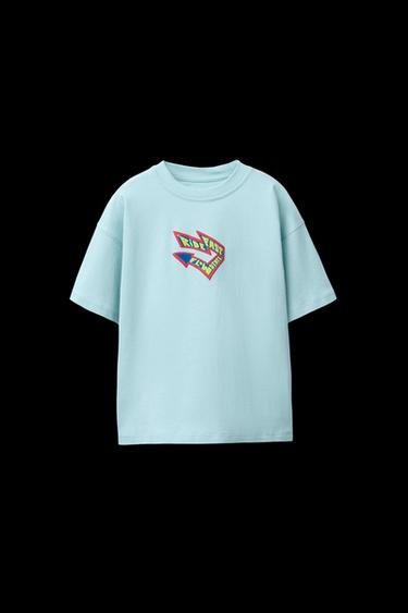 CAMISETA ESTAMPADA - Celeste de Zara - Imagen 0
