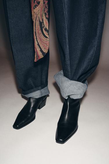 Zaras SKINNBOOTS MED BREDD - Svart