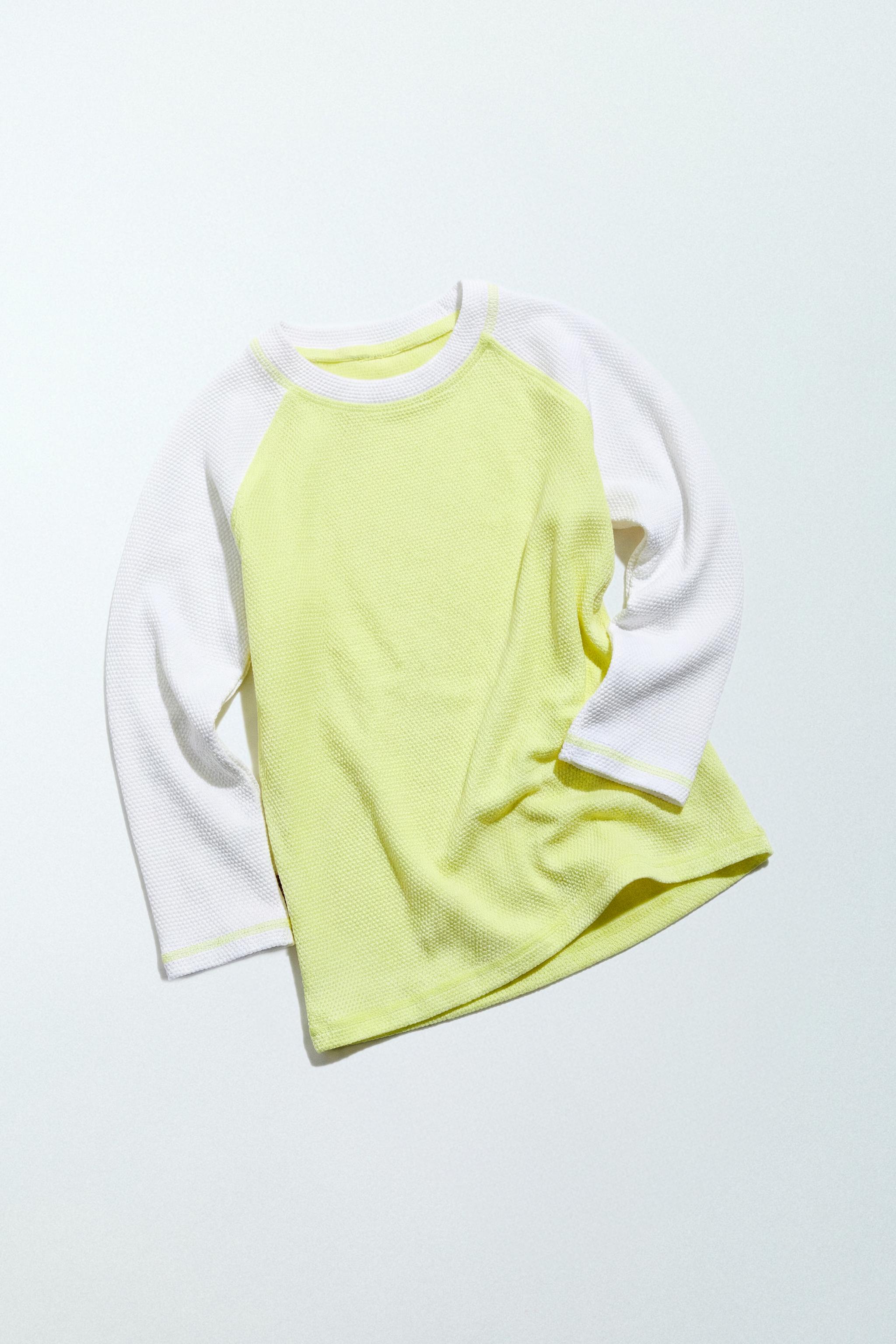 1-6 YEARS/ RAGLAN SLEEVE SWIM T-SHIRT — Light lime green