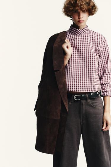 GINGHAM POPLIN SHIRT - Pinks by Zara - Image 1