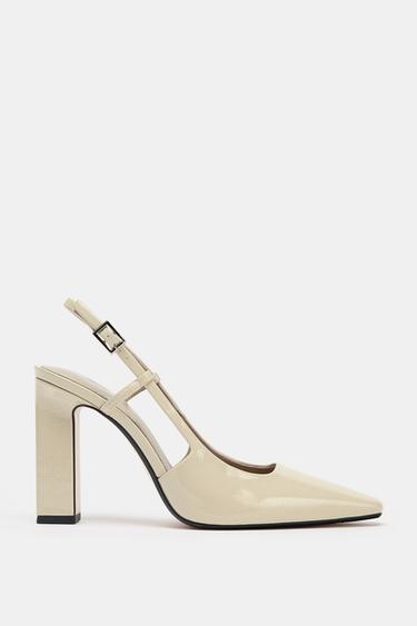 Zara 露跟高跟鞋 - 米白色