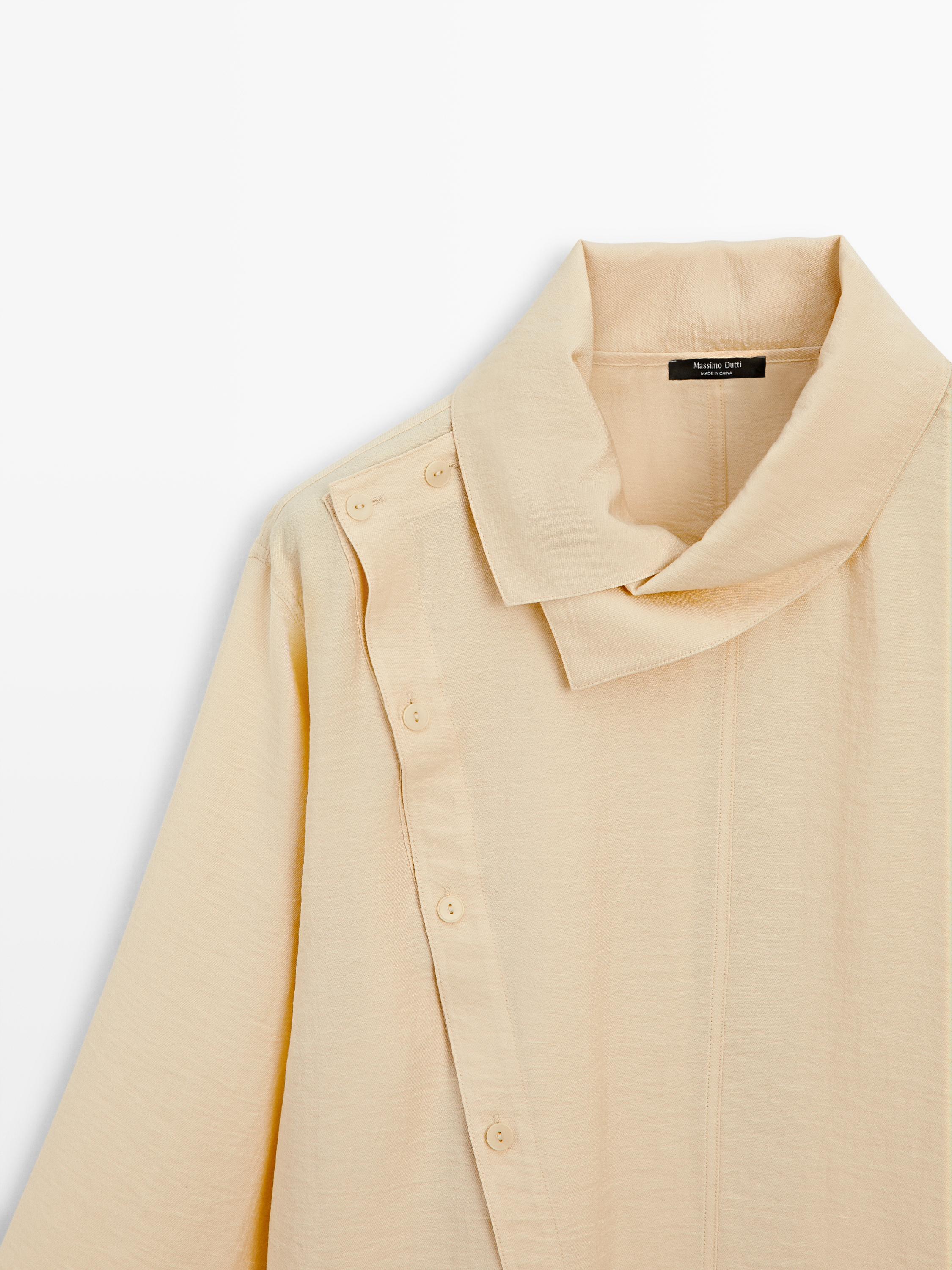Asymmetric button-up shirt