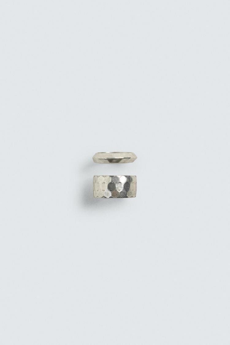ZARA PACK OF 2 COMBINED METAL RINGS