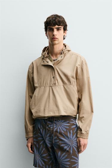 КУРТКА КЕНГУРУ СВОБОДНОГО КРОЯ С КАПЮШОНОМ — БЕЖЕВЫЙ от Zara