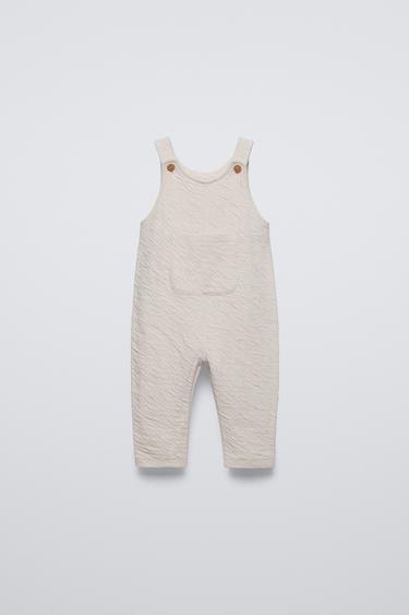 TEXTURED DUNGAREES WITH POCKET - Ice by Zara - Image 0