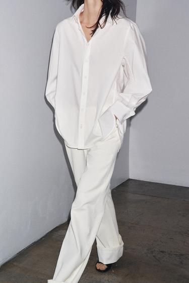ZW COLLECTION POPLIN SHIRT - White by Zara - Image 5