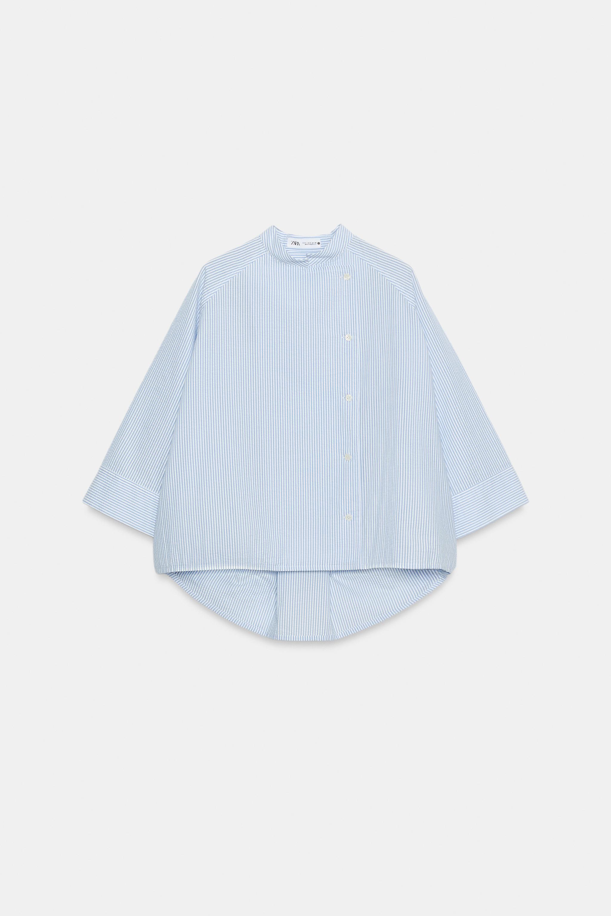 ZW COLLECTION ASYMMETRIC STRIPED SHIRT