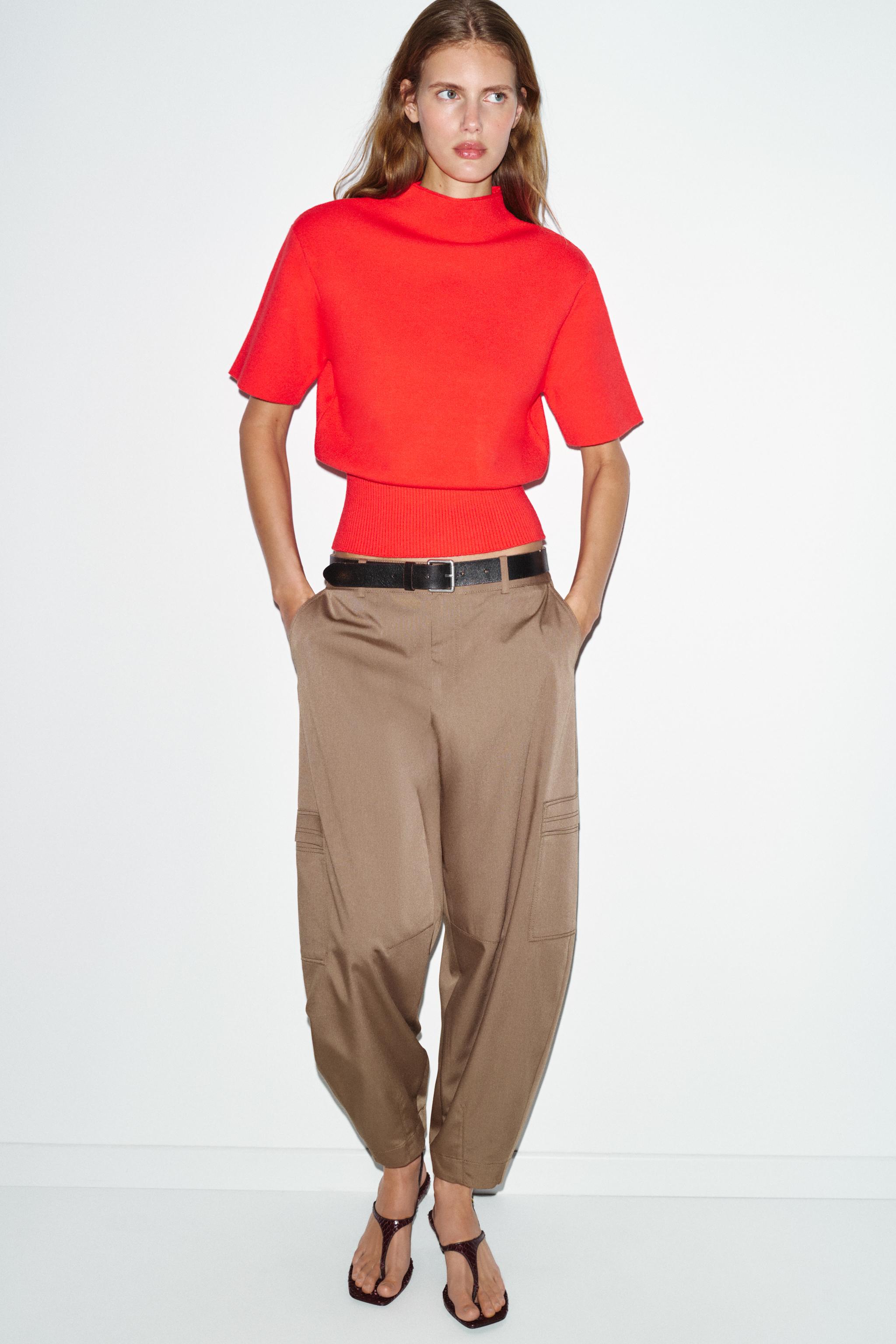 SHOULDER PAD KNIT TOP - Red | ZARA United States