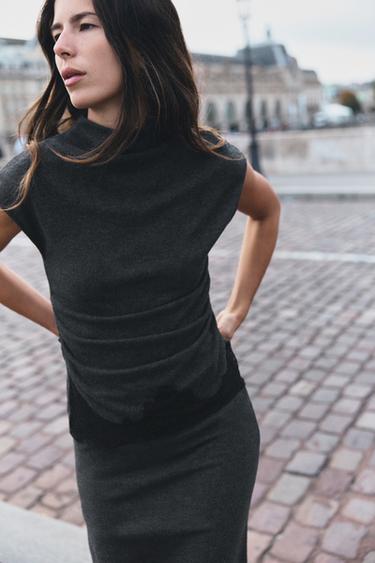 SOFT LACE TOP — Dark gray 2