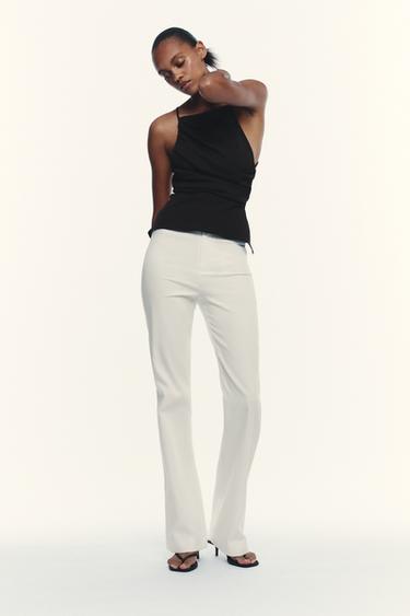 FLARE-HOSE MIT HOHER BUND - Cremefarben von Zara